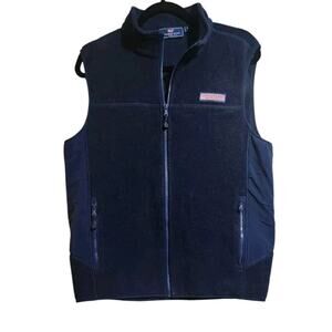 Vineyard Vines Men’s Small Navy Blue Zip Up Harbor Fleece Vest Martha's Vineyard